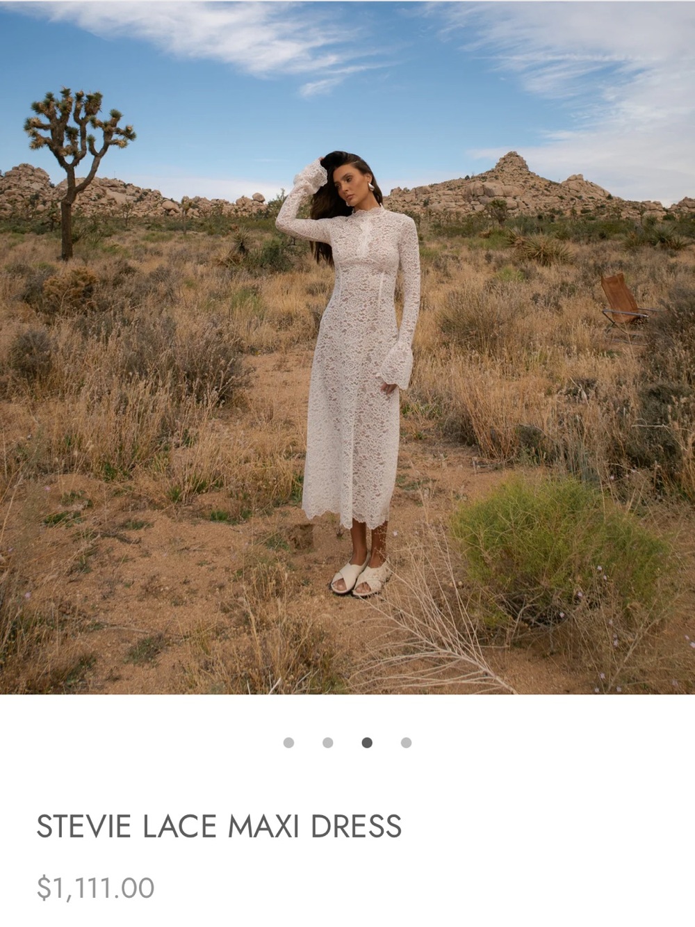 Ashlyn Paige - Stevie Lace Maxi Dress in White - Size Small